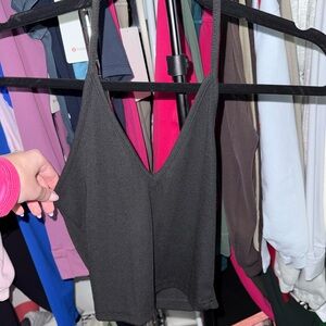 SHEIN Black Ribbed Knit Top